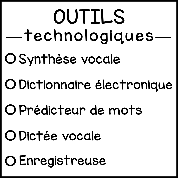 Outils technologiques (à cocher)