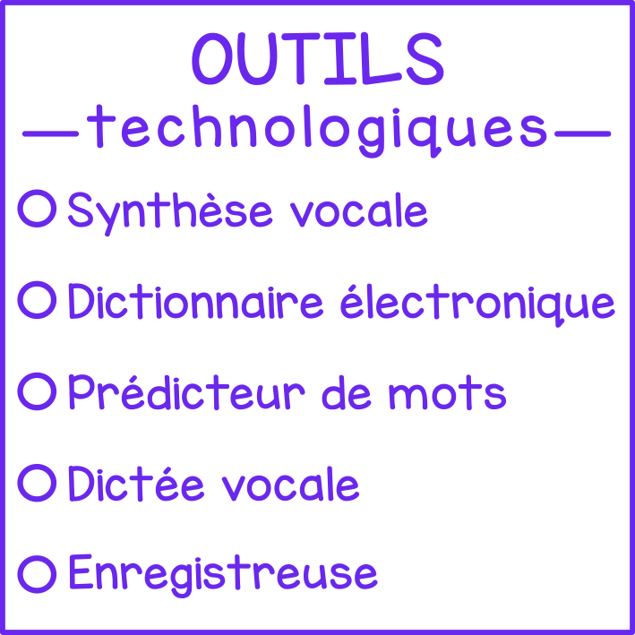 Outils technologiques (à cocher)