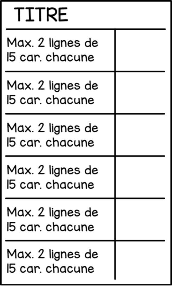 Grille 6 espaces (sur mesure)