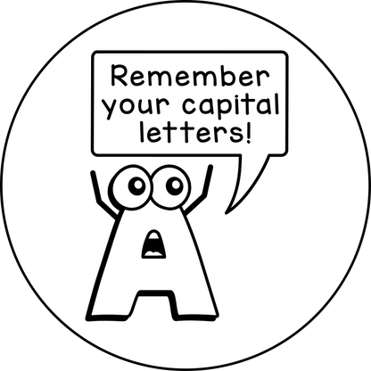Remember your capital letters!