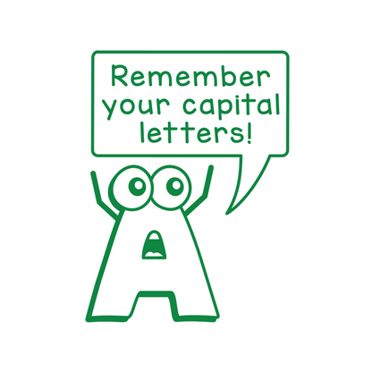 Remember your capital letters!