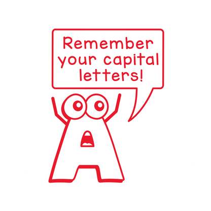 Remember your capital letters!