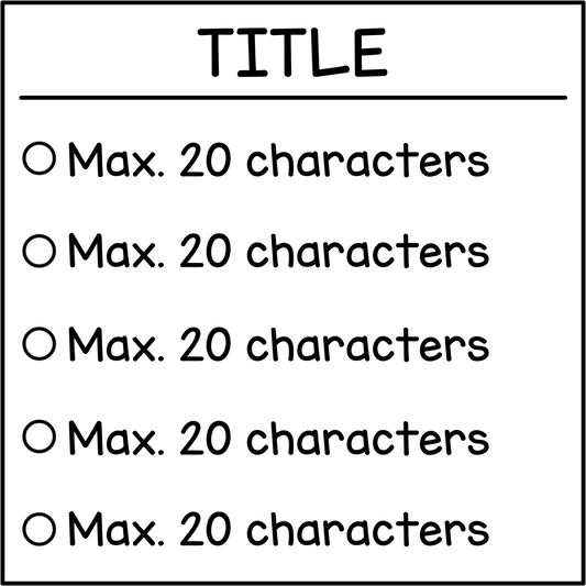 Checklist - 5 spaces (bespoke)