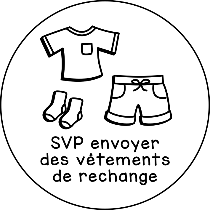 SVP envoyer des vêtements de rechange