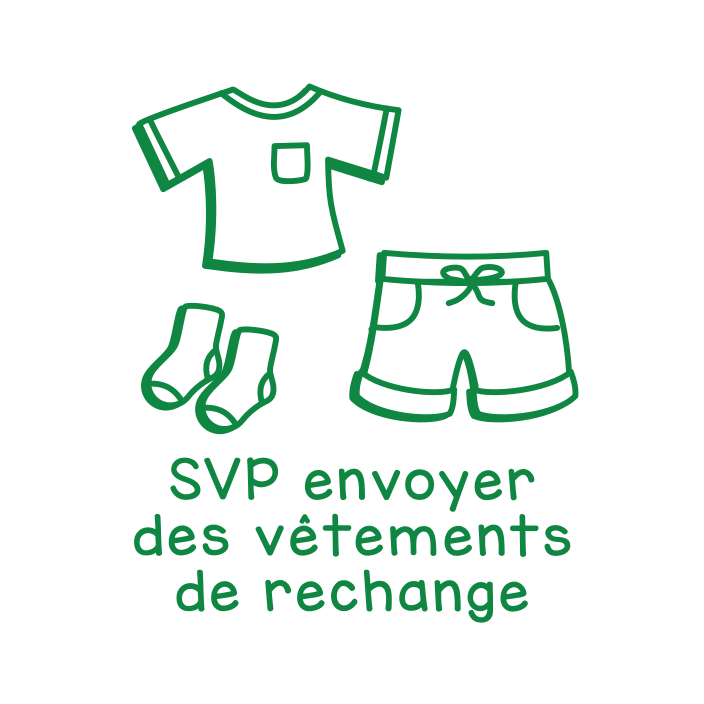 SVP envoyer des vêtements de rechange