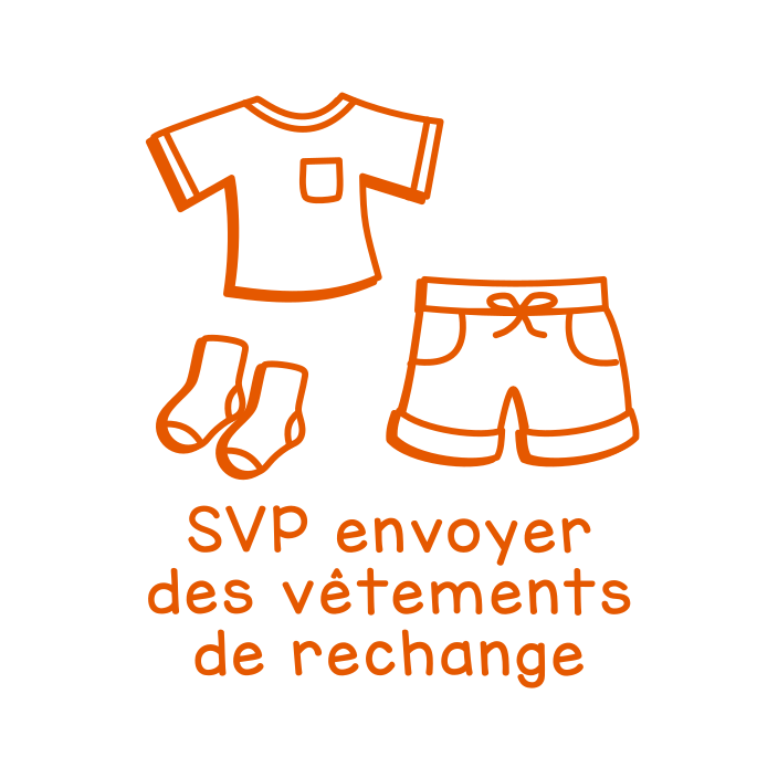 SVP envoyer des vêtements de rechange