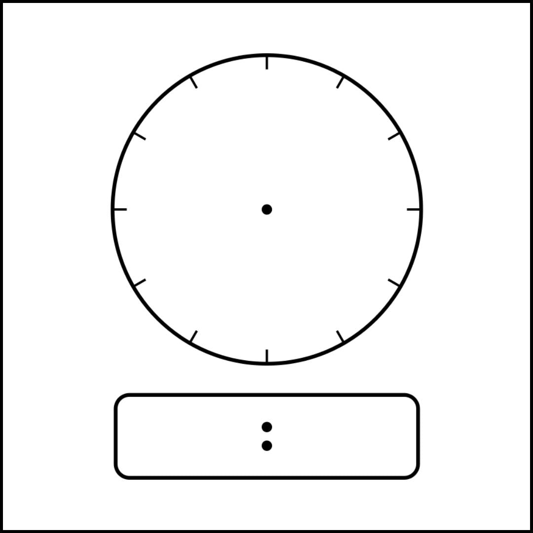 Horloge analogique + numérique (sans numéros)