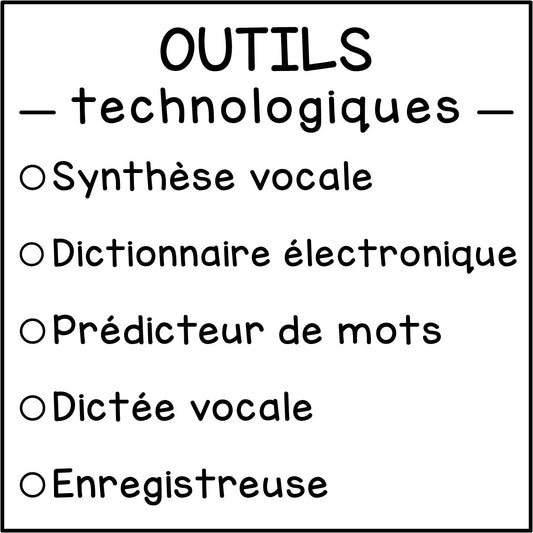 Outils technologiques (à cocher)