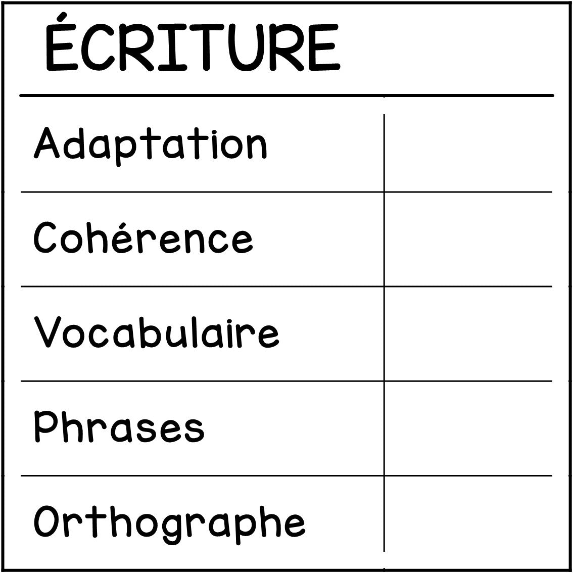 Écriture (grille)