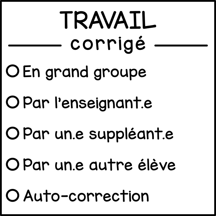 Travail corrigé par... (à cocher)