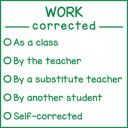 Work corrected (checklist)