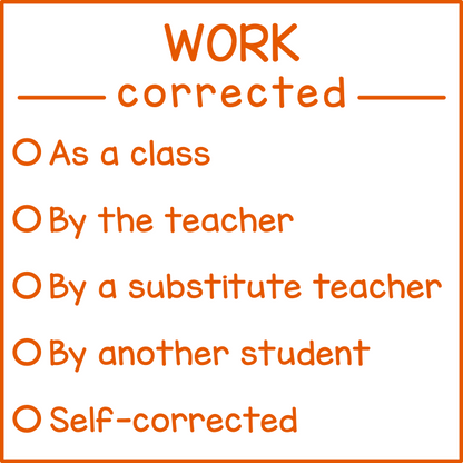 Work corrected (checklist)
